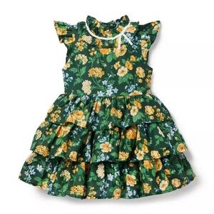 Janie and Jack Floral Ruffle Tiered Dress | Pine Meadow Floral | Size 18-24M